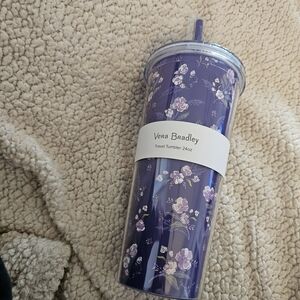 Vera Bradley Purple Floral Travel Tumbler